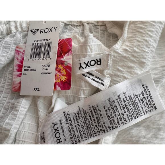 NWT ROXY Snow White Flirty Walk Ruched Cropped Top Size XXL - Picture 9 of 9